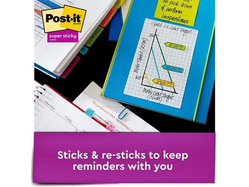 Post-it Super Haftnotizen Sortierte Sammlung 45 Blatt/Block 4 Blöcke/Packung (4622-SS - Bild 3 von 7
