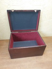 Antique Wooden Cabinet Box With Red Velvet Lining