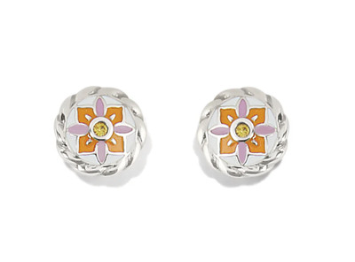 Brighton La Farfalla Silver Enamel & Crystal Post Earrings Style JA9874 $48 NWT