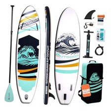 OutdoorCrusier Ultra-Portable Inflatable Stand-Up Paddle Board, Aqua