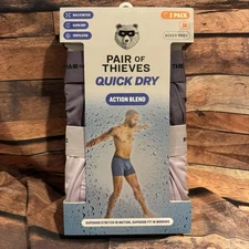 Pair of Thieves Boxer Briefs Medium Men’s Purple Quick Dry Action Blend 2 Pack