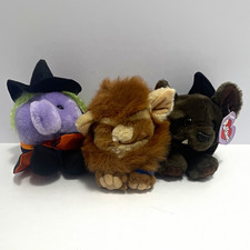 VTG Puffkins Halloween Lot of 3 Plush: witch, werewolf, bat