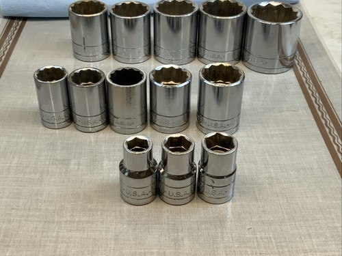 S-K 1/2 Drive 13pc Socket Lot, 7/16in. Min - 1-1/4in. Max. - USA - Picture 13 of 18