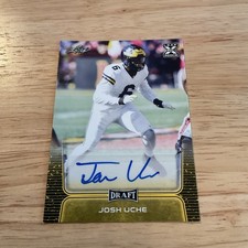 2020 LEAF DRAFT FOOTBALL JOSH UCHE RC GOLD PARALLEL AUTO #BA-JU1 #MS196