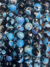 380 Pcs Rare Tibetan Blue/Black Natural Agate Dzi 10mm Round Beads