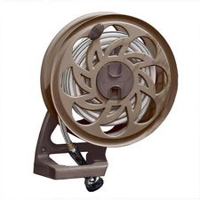 Suncast Side Tracker Brown Resin Wall Mounted Hideaway Hose Reel 125 ft. Capacit