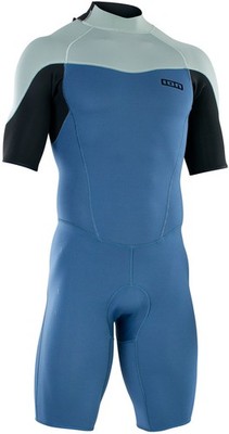 ION Neopren Surfanzug Neoprenanzug ELEMENT 2/2 BACK ZIP Shorty 2023 cascade blue