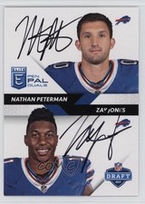 2017 Donruss Elite Pen Pals Duals Zay Jones Nathan Peterman #PP-BB Auto 00ht