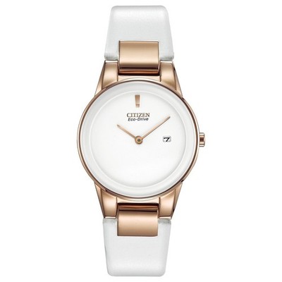 Citizen GA1053-01A Ladies Eco-Drive Axiom White Dial Strap 30 mm Watch MSRP $295