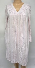NWT Croft  Barrow Nightgown Rayon Long Sleeve Woven Twinkle White/Pink 3X