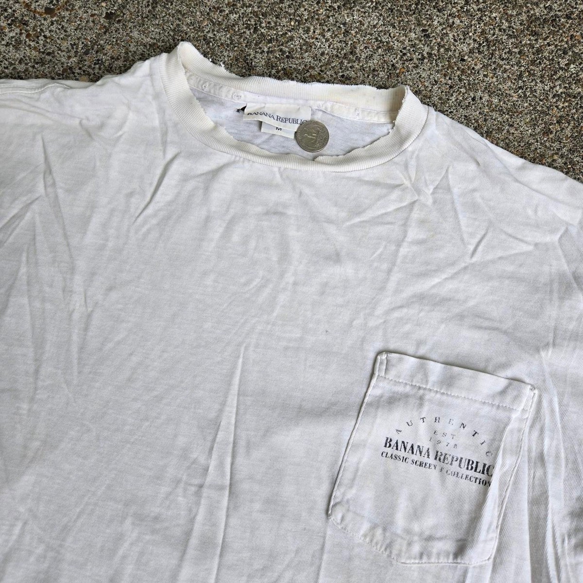 Vtg 80s BANANA REPUBLIC Screen T Collection World Map Graphic