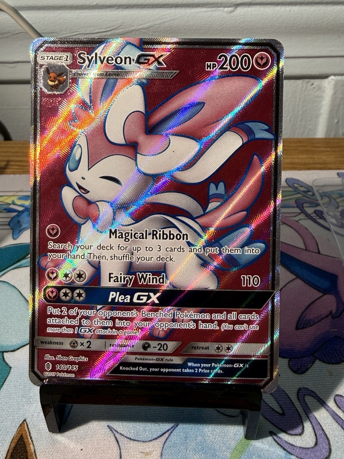 Pokemon Sylveon GX Full Art 140/145 TCG SM Guardians Rising Ultra Rare NM Card