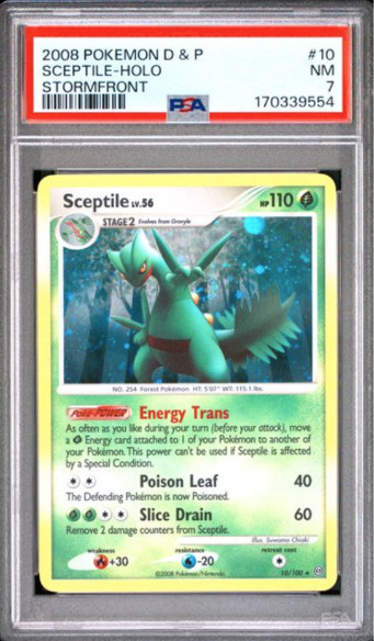 2008 Pokemon Diamond & Pearl Stormfront #10 Sceptile Holo PSA 7 🌀 SWIRL 🌀