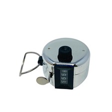 4-Digit Mechanical Hand Tally Counter Chrome Plated Metal Clicker