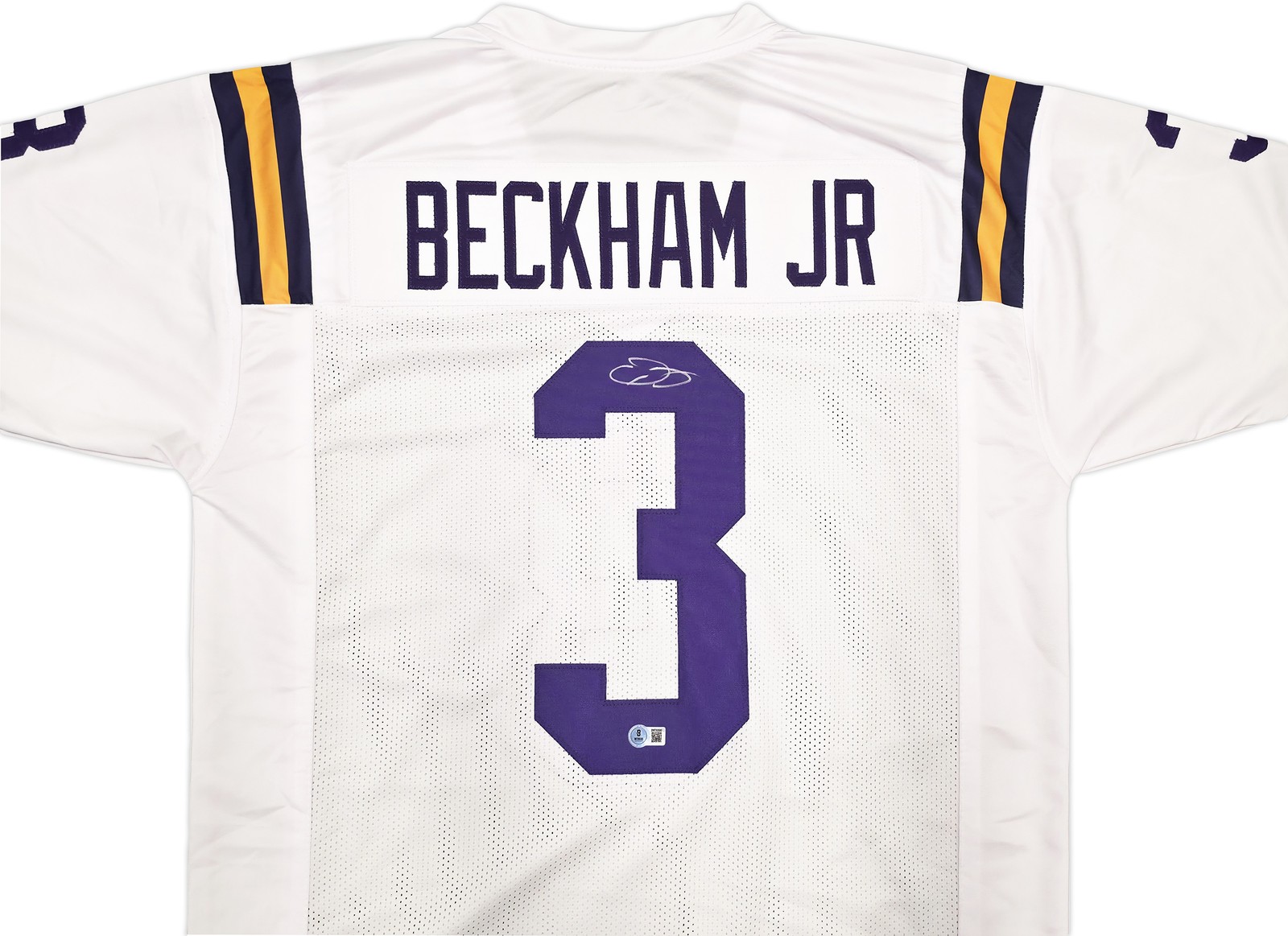 LSU Tigers Odell Beckham Jr. Signed White Jersey Beckett Wit