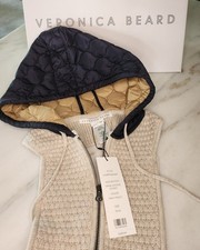 VERONICA BEARD Dickey for Jacket Women Cream Navy Gold ORINE Hoodie Quilted NWT