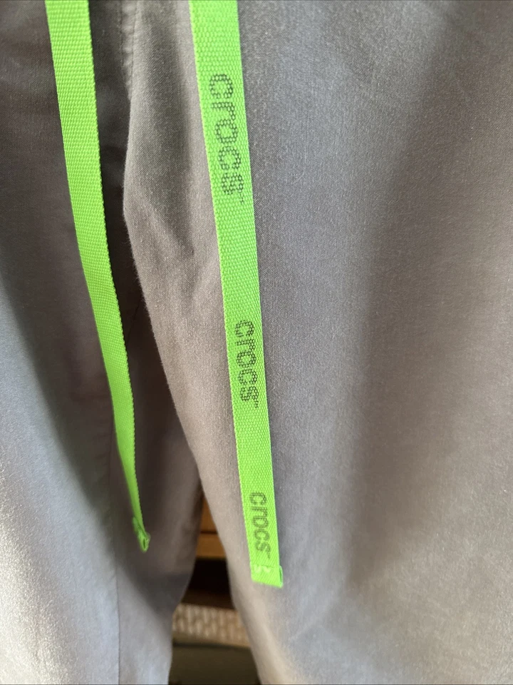 Pantalones Médicos Crocs Grises Talla Grande Alto Ancho Recto Elegante Foto 2 de 4