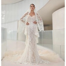 Luxury Thin-Strap Lace Mermaid Wedding Dress Minimalist Bride Gowns Customized