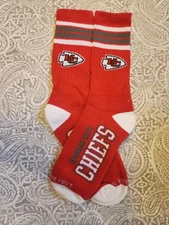 Kansas City Chiefs For Bare Feet Unisex NFL Football Crew sock Size Men 9-11 