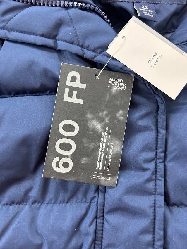 Abrigo Lands End Mujer XXL 600 Plumón de Ganso Gorpcore Invierno Azul Marino Foto 3 de 4