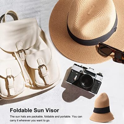 Women Straw Panama Hat Travel Fedora Beach Sun Hat Summer  display picture 1