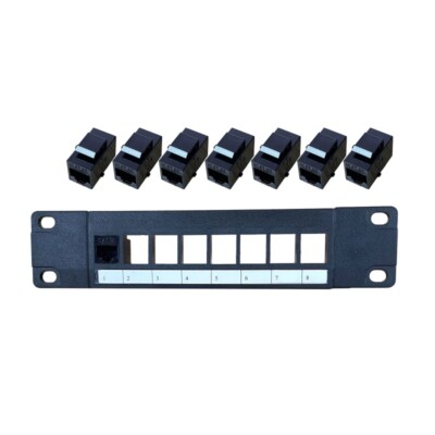 Rackmount or Wall Mount 8 Port Patch Panel (CAT5e RJ45 Patch Panel)