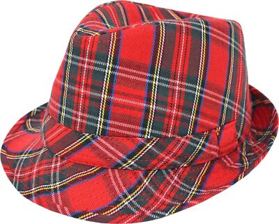 Unisex Quality Cotton Tartan Trilby Hat 2 colours 2 sizes, fast post st class 