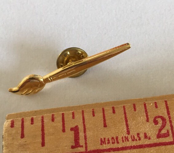 Artist's Paint Brush Pin Artistic Brooch Gold Tone Lapel Pin Badge eBay