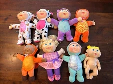 Cabbage Patch Kids Cuties Mixed Lot Of 8 Dolls! CPK One Doll Giggles Super Cute!