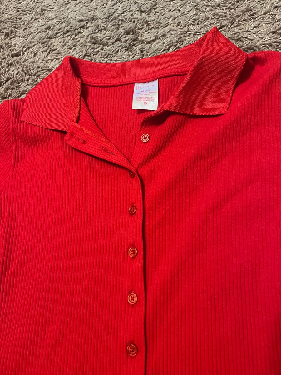 Nodress レッド　poloトップス十字架 NWT CROPPED RED SHORT SLEEVE POLO SHIRT SIZE 7/9 JUNIORS | eBay