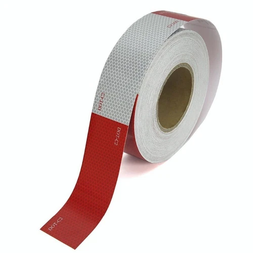 Conspicuity Tape DOT-C2 Approved Reflective Trailer Red White 2”x50’ -1 Roll - product listing photo