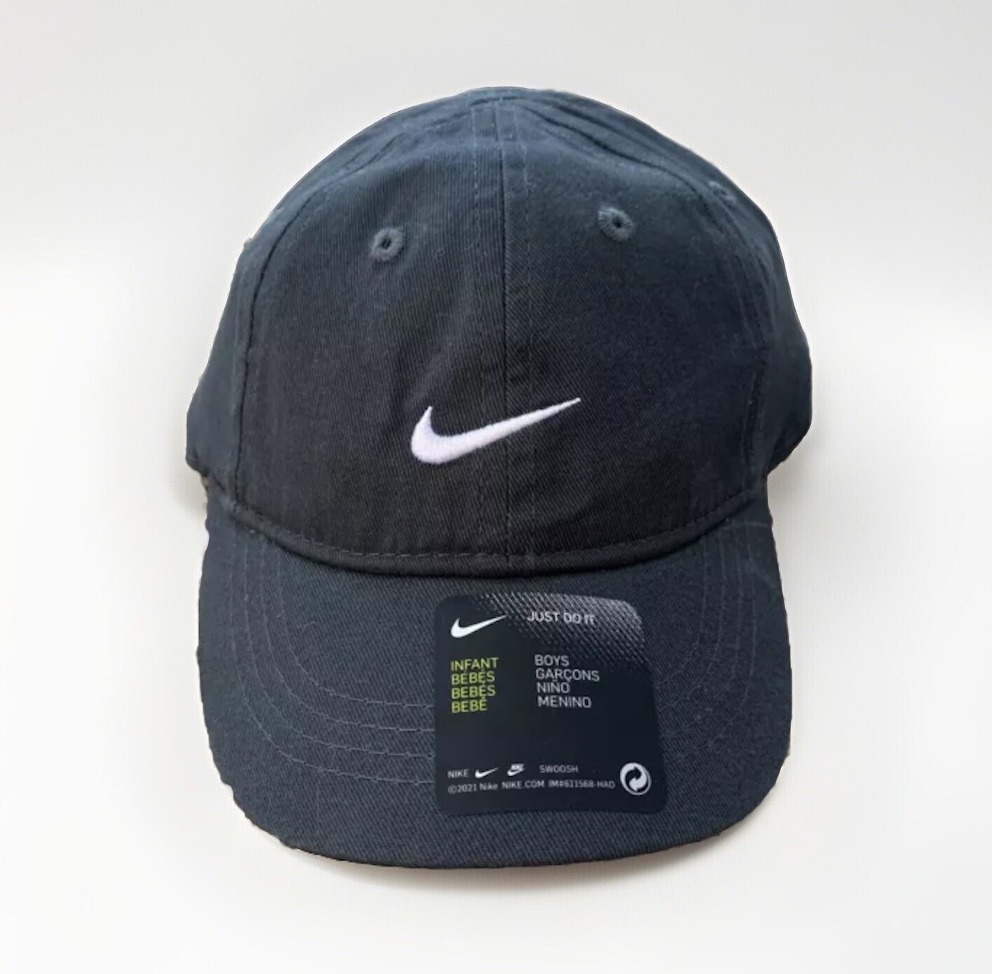 NEW Nike Infant Strapback Hat Black Embroidered Swoosh Baseball Ballcap NWT