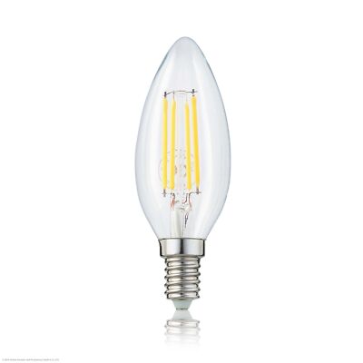 LED Birne Glühlampe Leuchtmittel C35 Lampe E27 Warmweiß 2700 K 4 W, klar 1 Stück