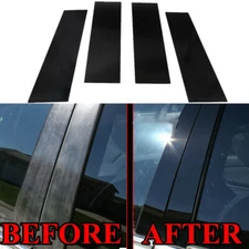 For Ford F-150 Super Crew Cab 2004-2014 Window Pillar Posts Sticker Glossy Black