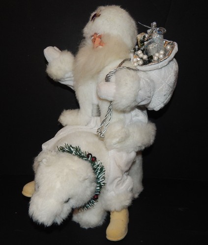 Navidad Viejo Mundo Papá Noel Peluche 15" Peluche Decoración Montar Oso Polar - Imagen 6 de 7