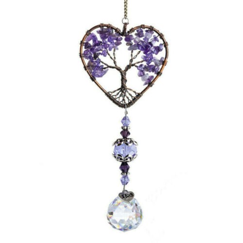 Hanging Crystal Suncatcher Life Tree Stone Beads Prism Pendant Window Decor - Picture 13 of 16
