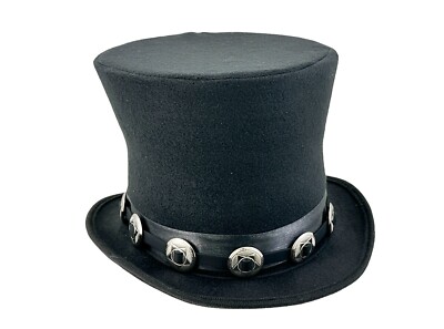 ROCK STAR SLASH GUITAR COSTUME TOP HAT CONCHO STEEL GNR LEATHER BAND USA  MADE