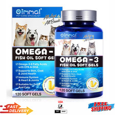 Fish Oil For Dogs  Cat Omega 3 For Dogs From Alaskan Salmon, Cod  Kril Ct. 120