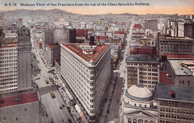 POSTKARTE - VOGELPERSPEKTIVE VON SAN FRANCISCO VOM CLAUS SPRECKLES GEBÄUDE SF74