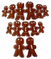 HOLIDAY - GINGERBREAD MEN CLOTH ORNAMENTS, 13-PIECE LOT - NICE CONDITION
