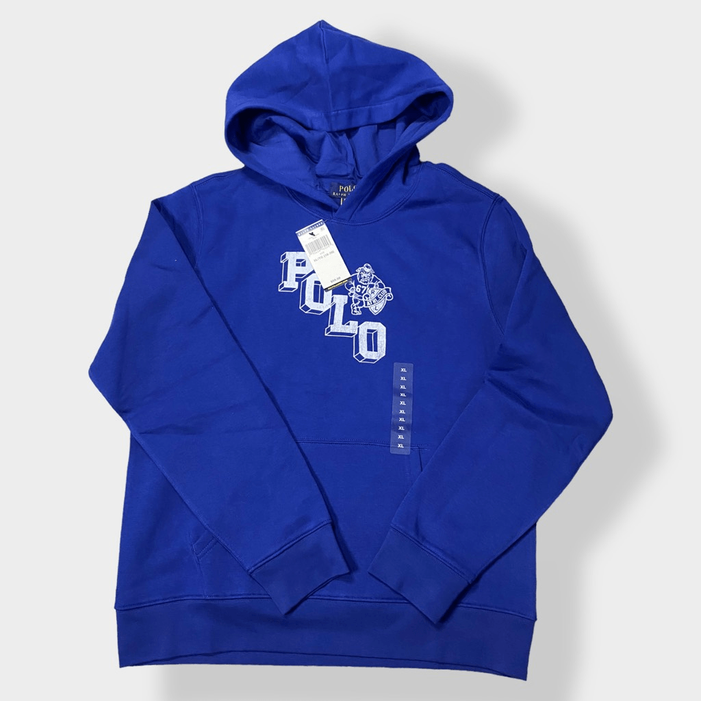Polo Ralph Lauren Bulldog Athletic Club Blue Pullover Hoodie Youth