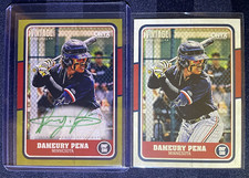 Dameury Pena On Card Auto /50 Green Border 2025 Onyx Vintage #VADAPE + Base