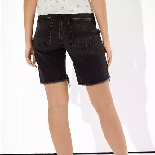 AEO American Eagle Boyfriend 90s Bermuda Denim Shorts size 2 Distressed Y2K - Picture 7 of 8