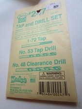 Kadee 247 Tap and Drill Set, Tap 1-72 and Drills 53 and 48 - Details Below