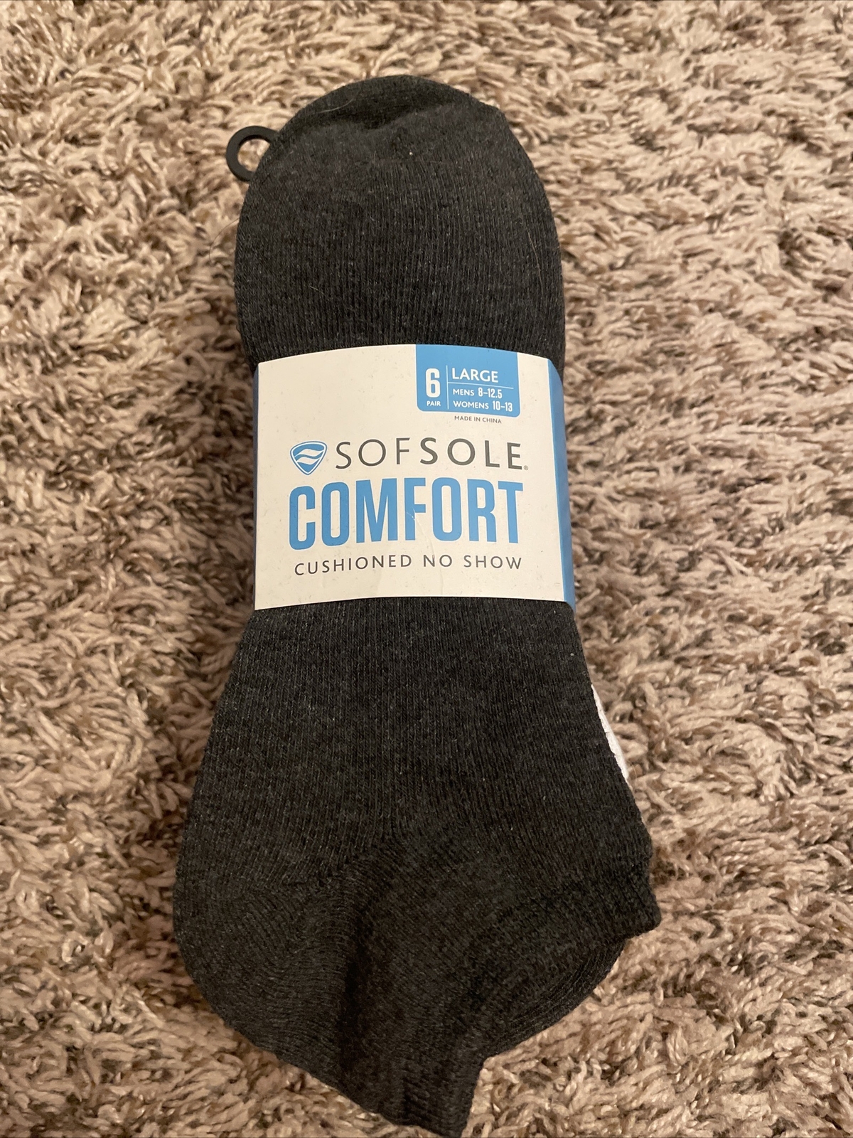 SAOLA 6 paia suole Sof All Sport da uomo senza spettacolo calzini ad alte prestazioni taglia large BLK WHT GRIGIO