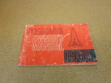 1961 Plymouth Car Belvedere Savoy Plaza Owners Manual Book Original