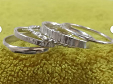 Assorted Pattern Rings, Set Of 5 Sterling Silvers, Pure Silver Rings, All Size
