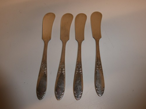 VTG National Silver Plate King Edward Four Butter Knives Silverware Flatware - 第 1/7 張圖片