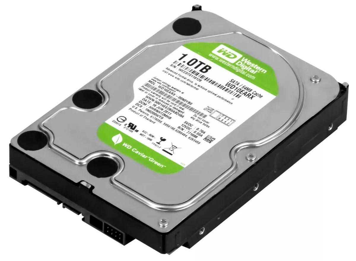 Hard Drive Western Digital WD10EARX 1TB SATA III 7200U Min 64MB Cache 3.5