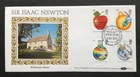 GB QEII Benham 1987 Isaac Newton Set on First Day Cover, Woolsthorpe S/H/S